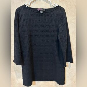 Peck & Peck Black Long Sleeve tunic boatneck xl
